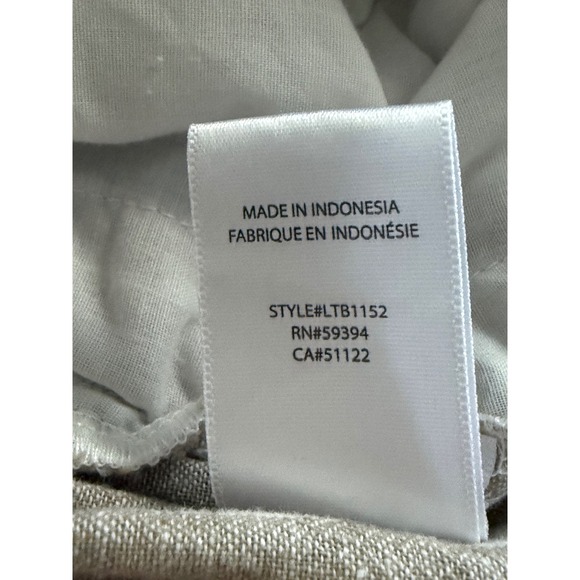 Beach Lunch Lounge Striped Linen & Cotton Paperbag Waist Pants Women XL NEW - Picture 11 of 11